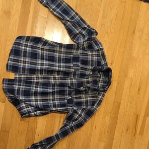 Faded Glory Navy and White Plaid Shirt